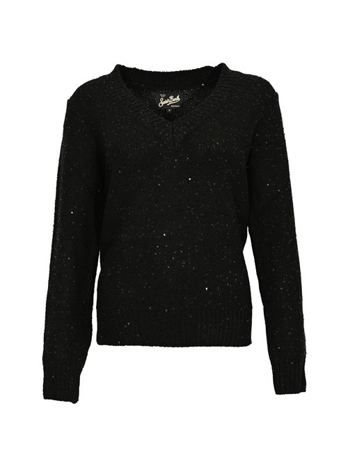 Maglia Elara in misto lana e cashmere con paillettes Black Mc2 Saint Barth | ELA000100037I